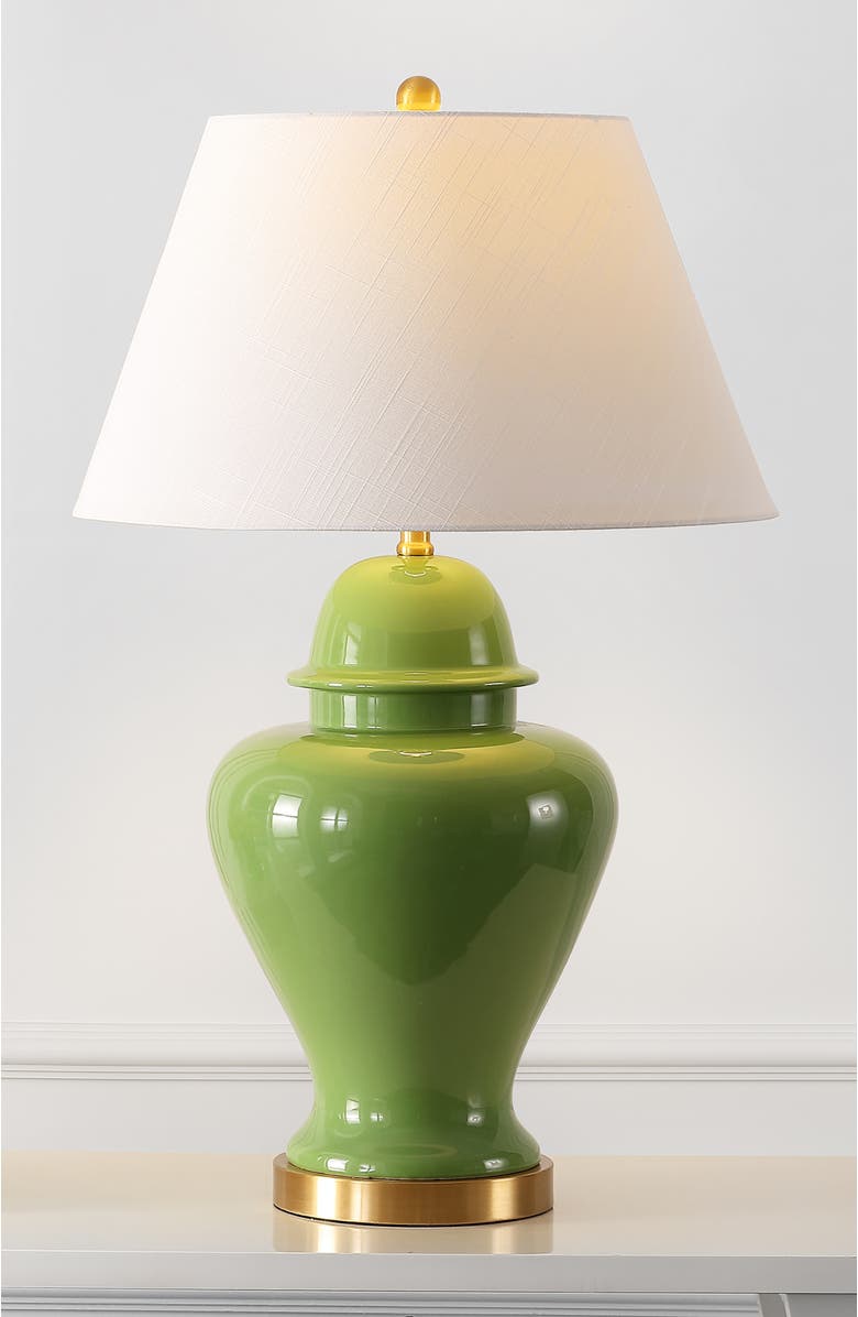 JONATHAN Y Sagwa 33" Ceramic/Iron Modern Classic LED Table Lamp, Alternate, color, Green