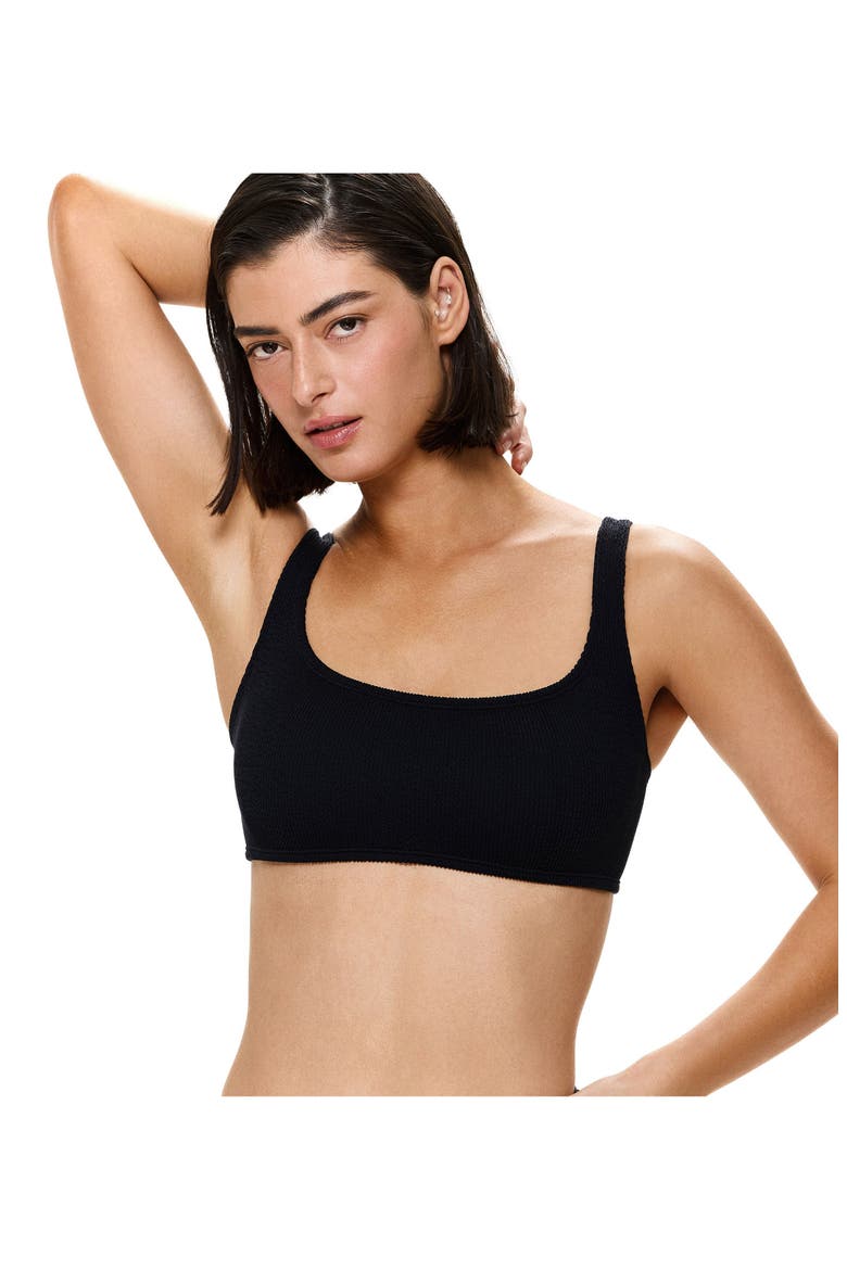 Tubular Square Neck Bikini Top, Alternate, color, Black