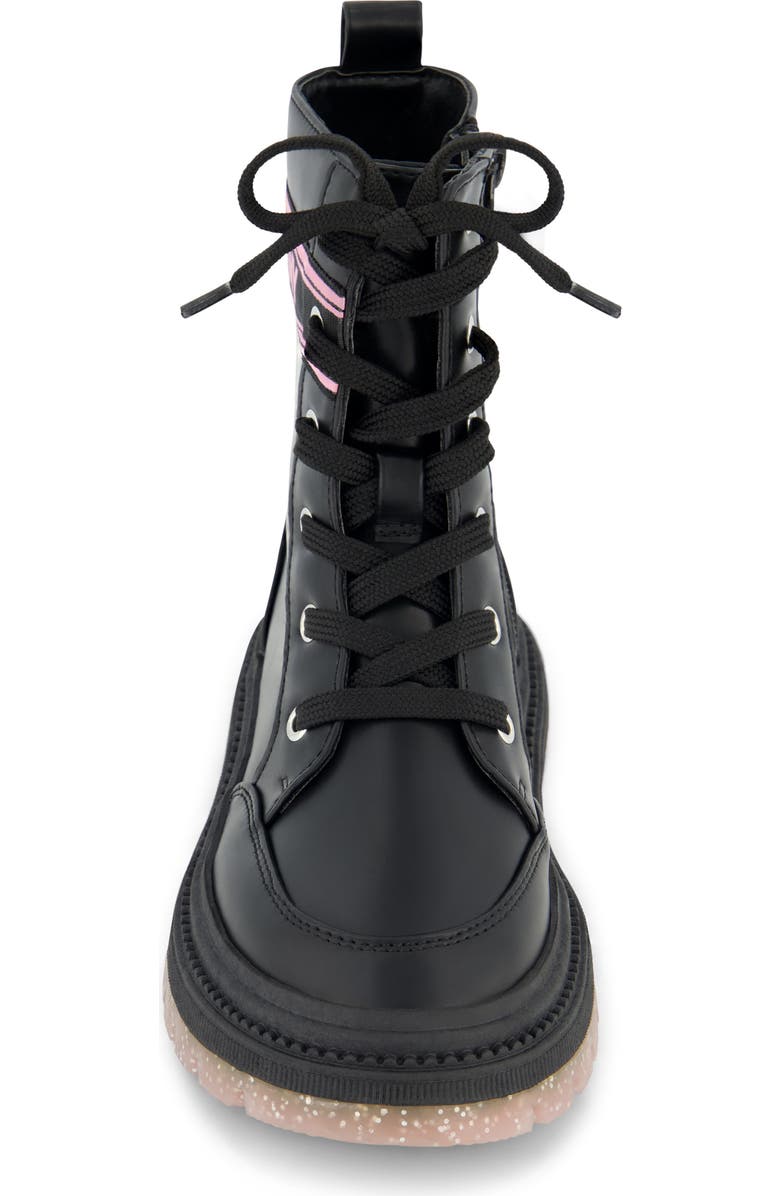 DKNY Kids' Crissa Webbed Logo Combat Boot, Alternate, color, Black