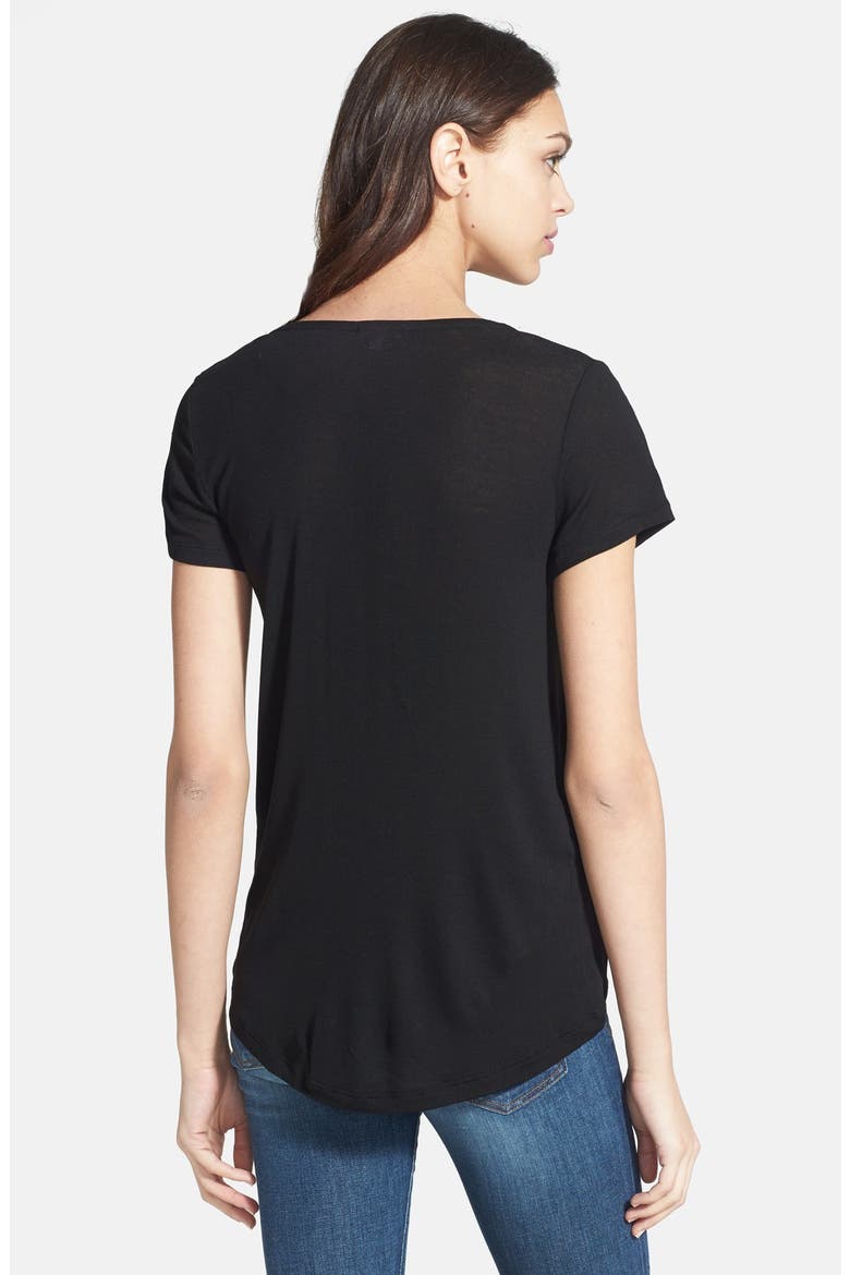 Scoop Neck Jersey Tee, Alternate, color, BLACK