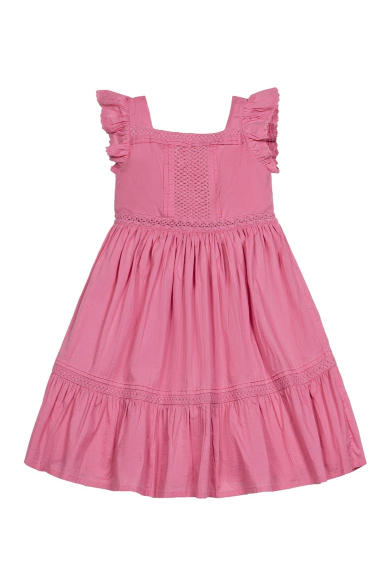 Baby Girls' Organic Flutter Sleeve Maxi Dress, Infant, Main, color, Deep Rose