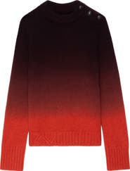 Zadig & Voltaire Malty Dip Dye Cashmere Crewneck Sweater