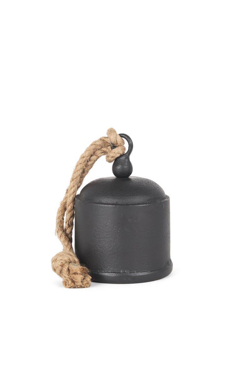 Quincy Metal Decorative Bell Object, Alternate, color, Black