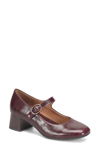 Eurosoft Paulette Mary Jane Pump In Burgundy