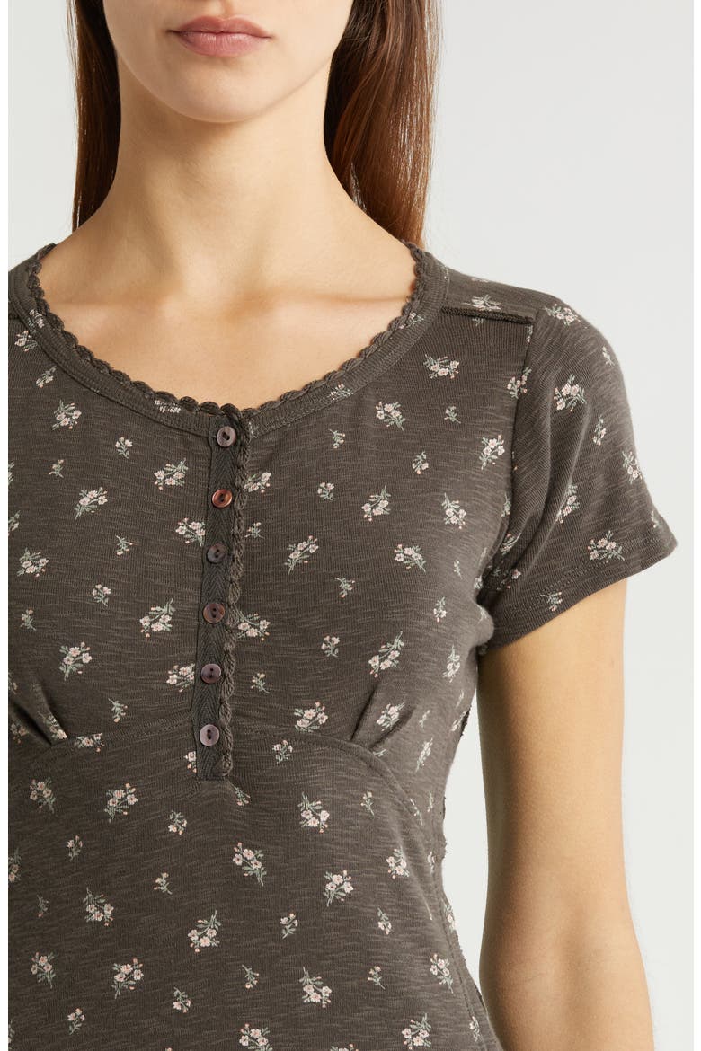 Crochet Trim Henley T-Shirt, Alternate, color, RAVEN MULTI