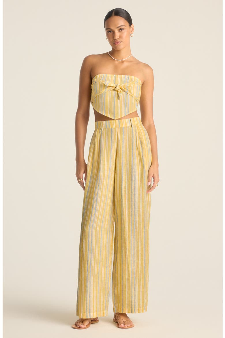 Joni Stripe Strapless Crop Top, Alternate, color, SUNNY SKIES