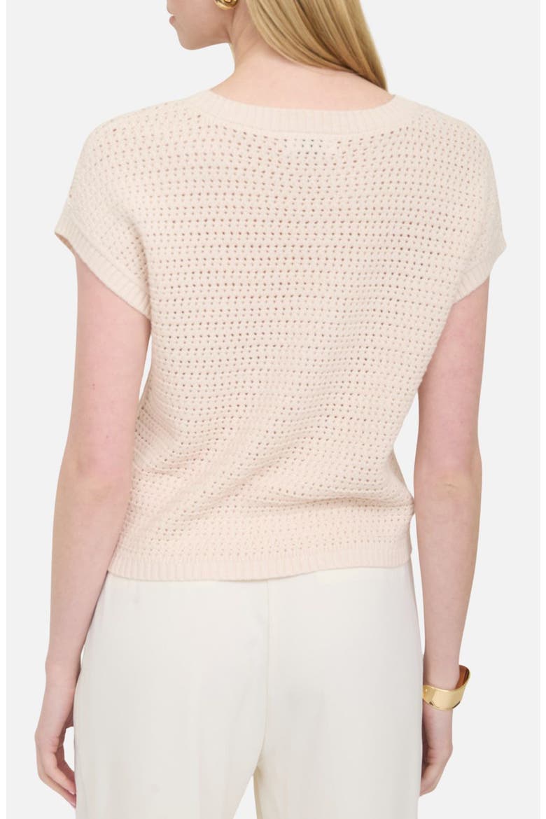 Open Knit Short Sleeve Sweater, Alternate, color, LIGHT KHAKI
