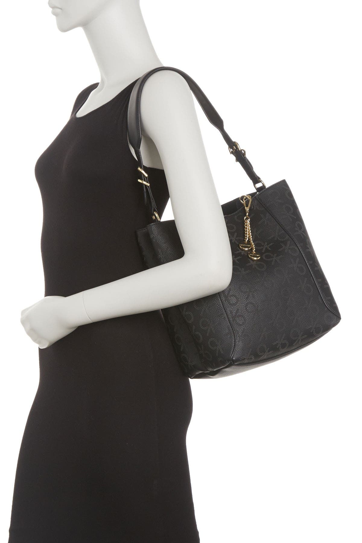 Denver Perforated Montego Logo Hobo Shoulder Bag, Alternate, color, BLK COMBO
