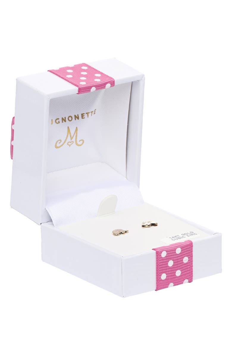 Mignonette Kids
 Elephant Stud Earrings, Alternate, color, Gold
