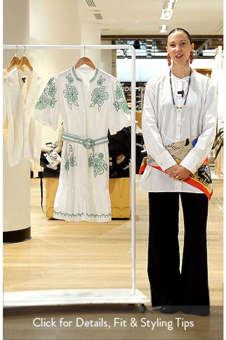 Embroidered Short Sleeve Cotton Shirtdress video