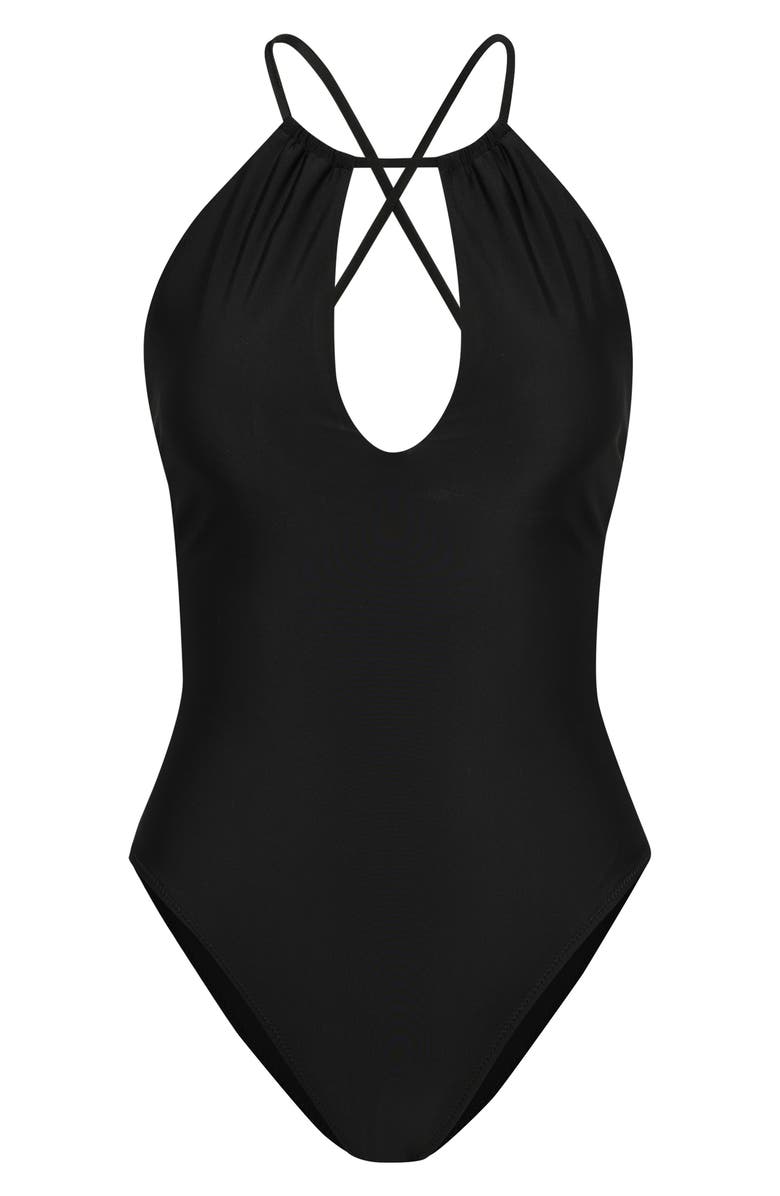 L'AGENCE Belle Solid One-Piece Swimsuit, Alternate, color, Black