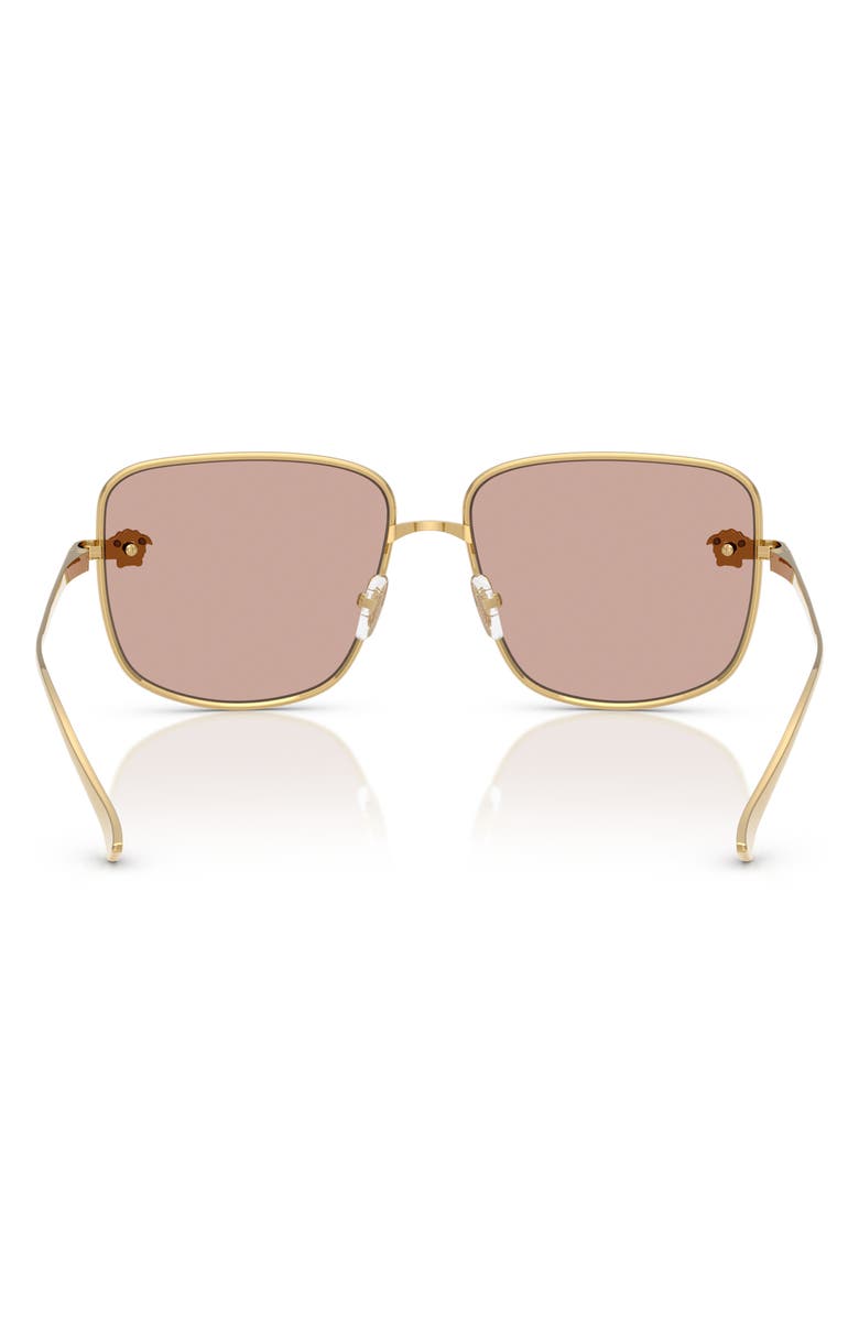 Versace 59mm Mirrored Square Sunglasses, Alternate, color, Gold/ Light Pink Mirror Silver