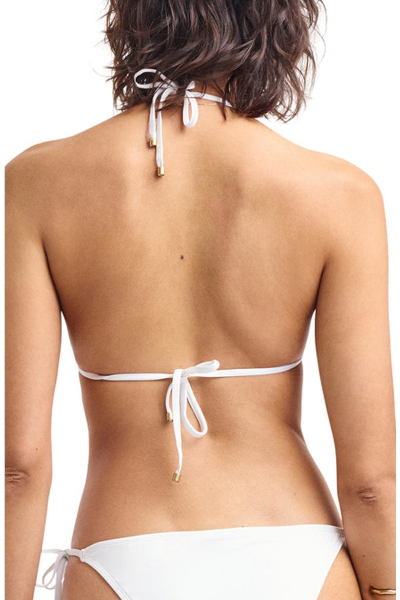 Gia Triangle Bikini Top, Alternate, color, WHITE