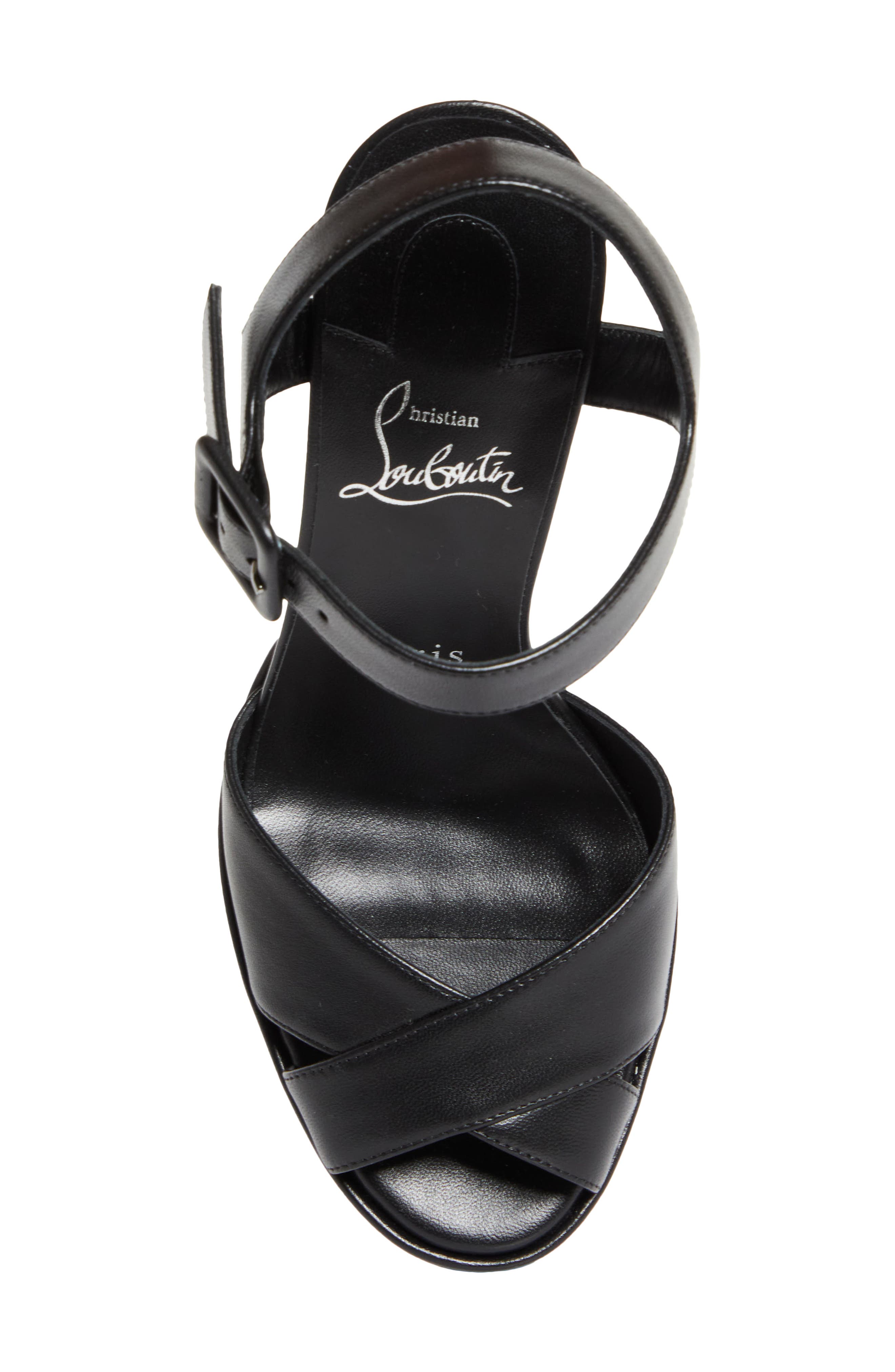 Christian Louboutin Cora Block Heel Sandal, Alternate, color, Black