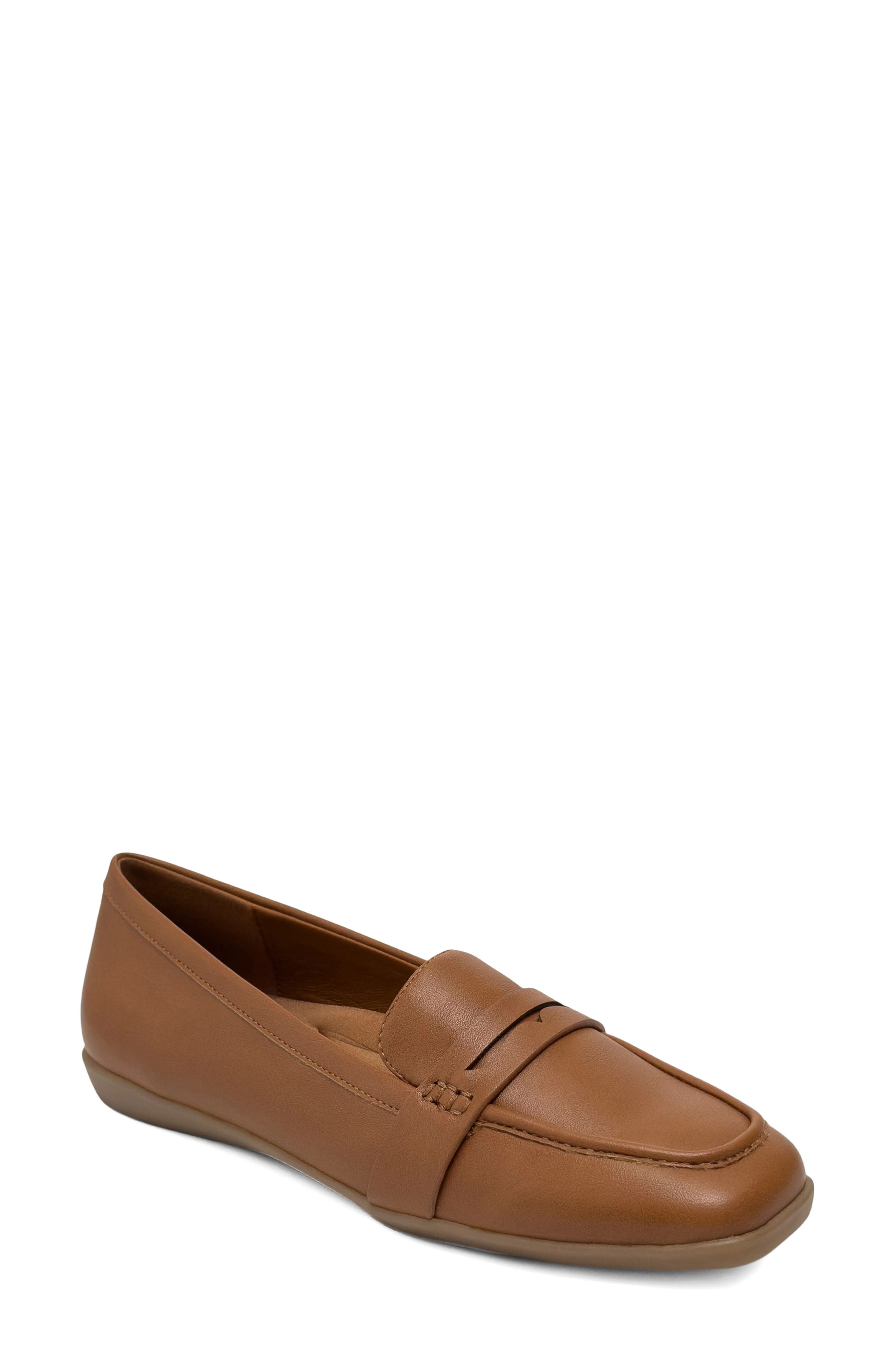 Kody Faux Leather Loafer, Main, color, CHESTNUT