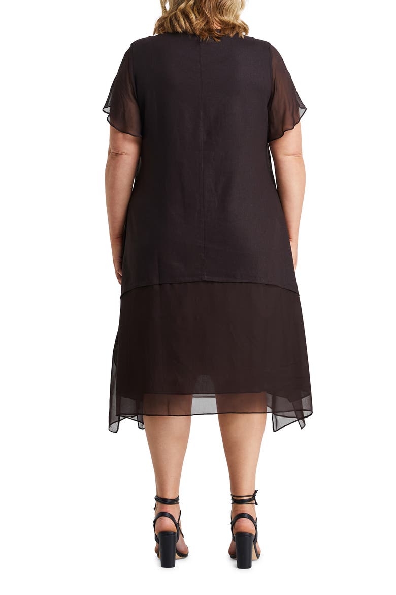 Mimosa Linen Blend Swing Dress, Alternate, color, CHOCOLATE