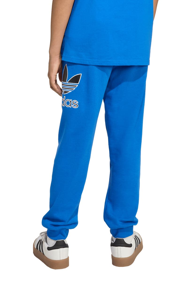adidas Originals Kids' Trefoil Embroidered Cotton Joggers, Alternate, color, Blue