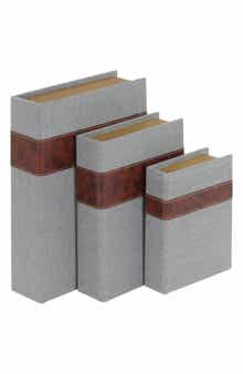 SONOMA SAGE HOME Set of 3 Faux Book Boxes