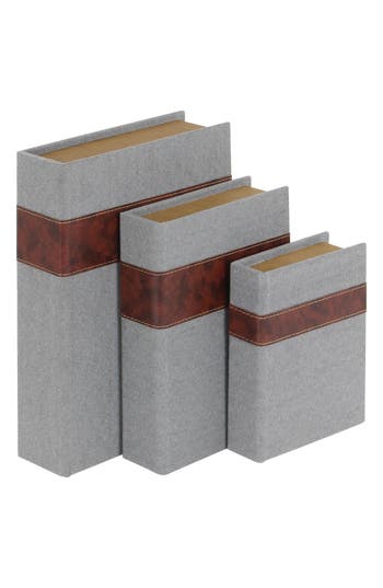 Sonoma Sage Home Set Of 3 Faux Book Boxes In Gray