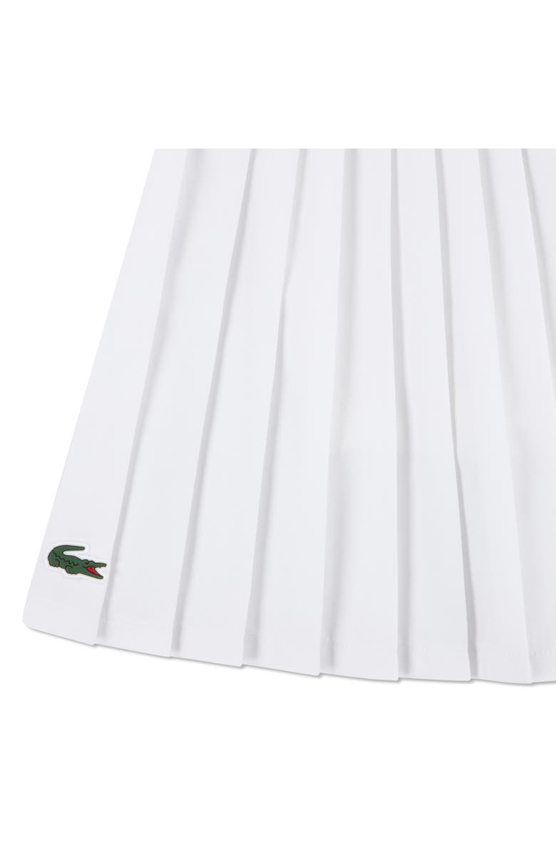 Lacoste Kids' Pleated Logo Sport Pleated Skirt, Alternate, color, Blanc