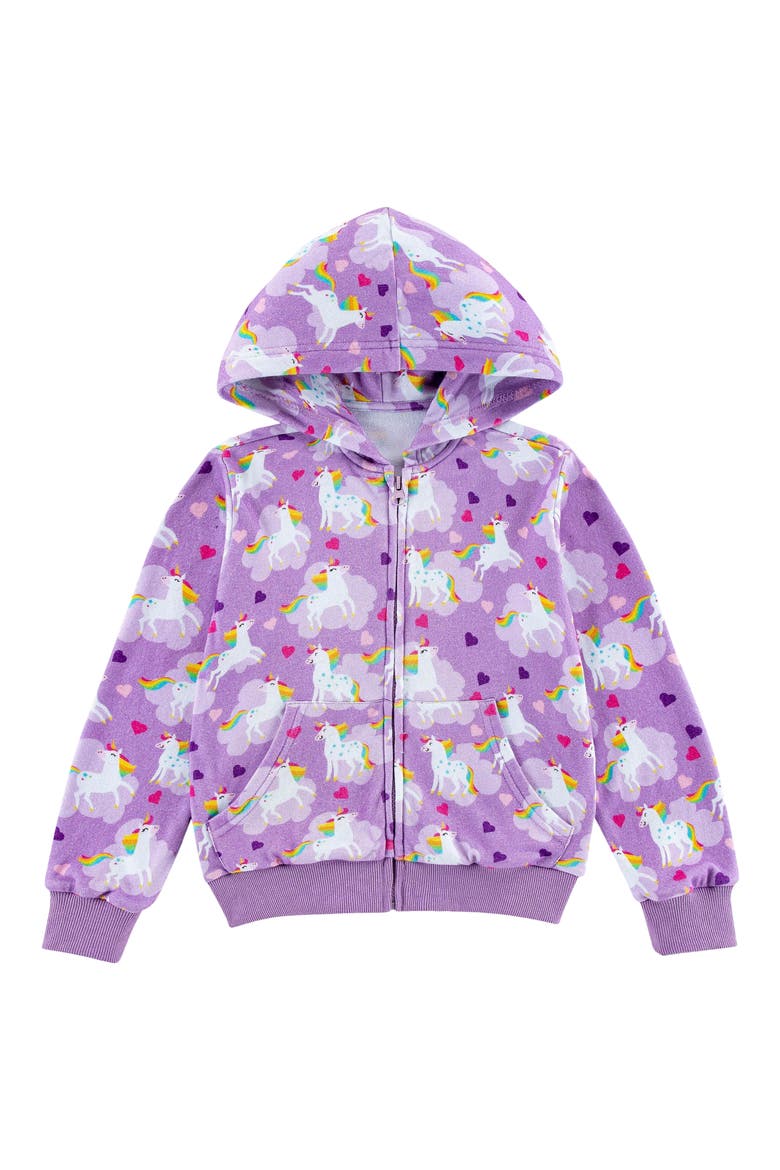Kids' Flying Unicorn Zip Hoodie, Main, color, FLYING UNICORN