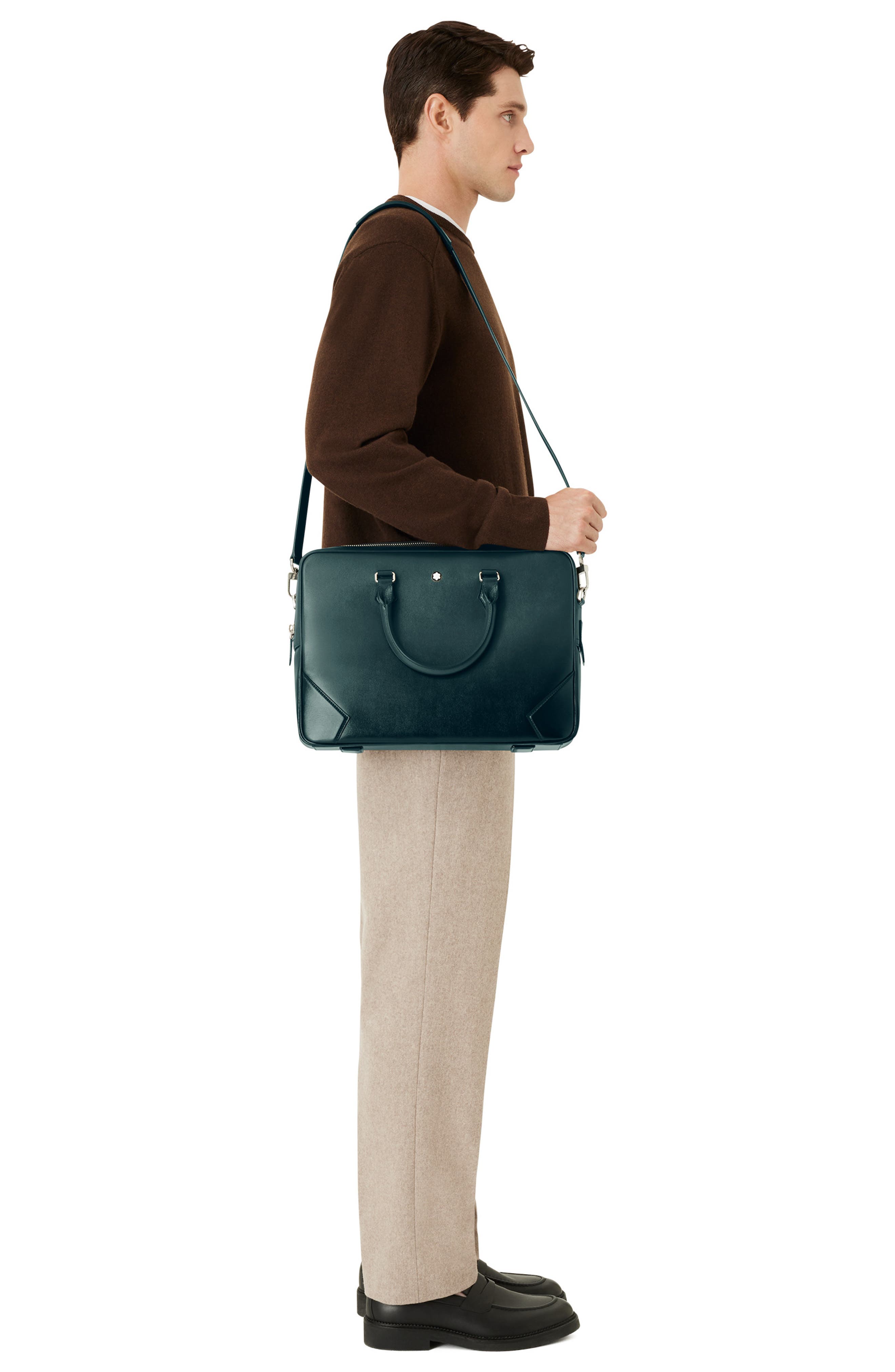 Montblanc Meisterstück Leather Briefcase, Alternate, color, 