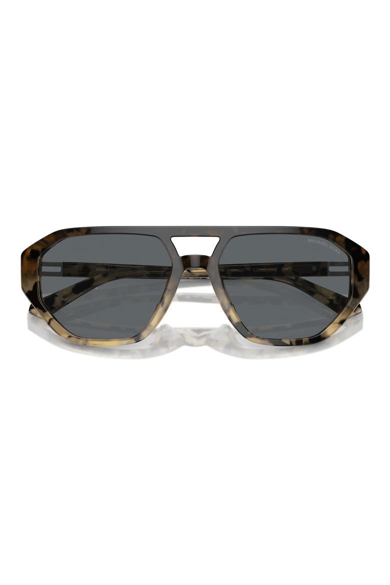 Zurich 57mm Aviator Sunglasses, Alternate, color, BLACK GREY
