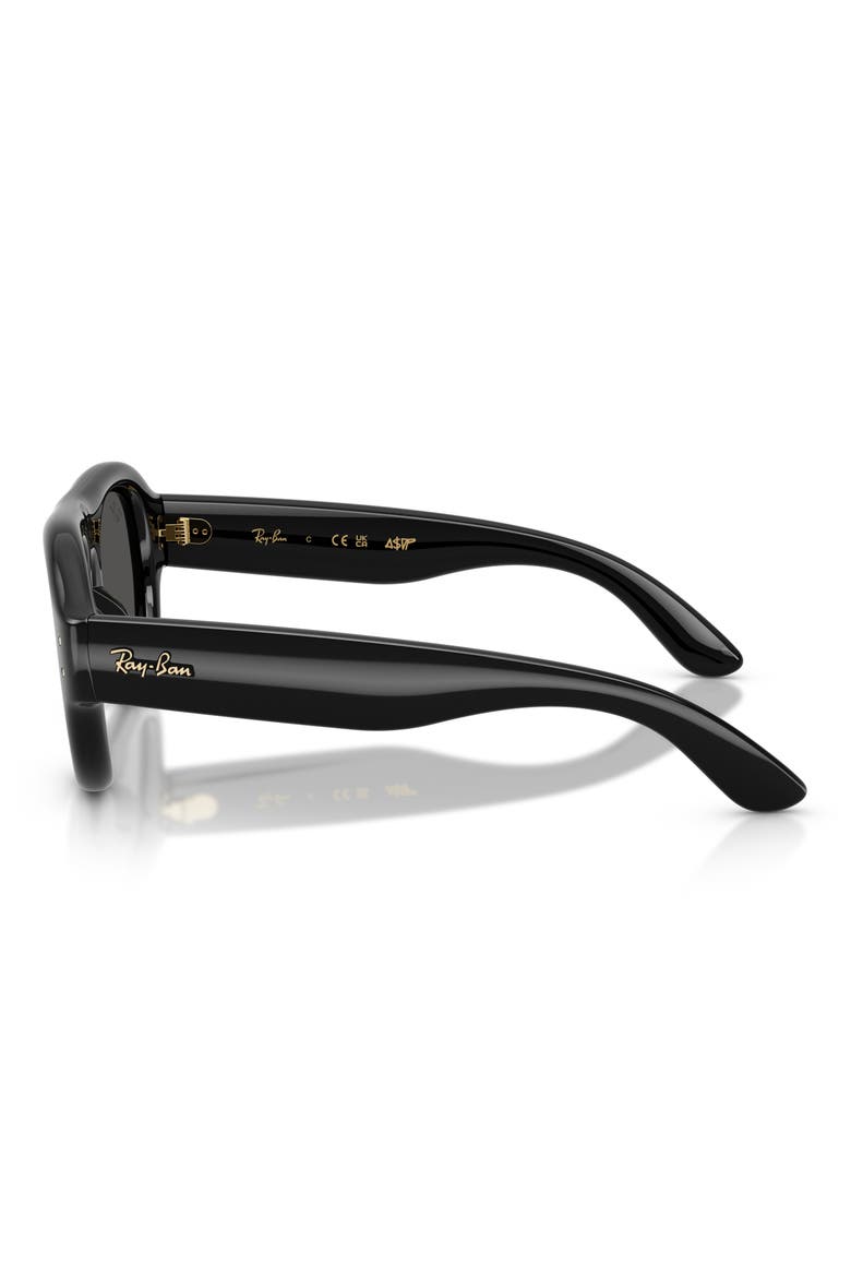 A$AP Rocky 52mm Pilot Puffer Sunglasses, Alternate, color, BLACK / DARK GREY