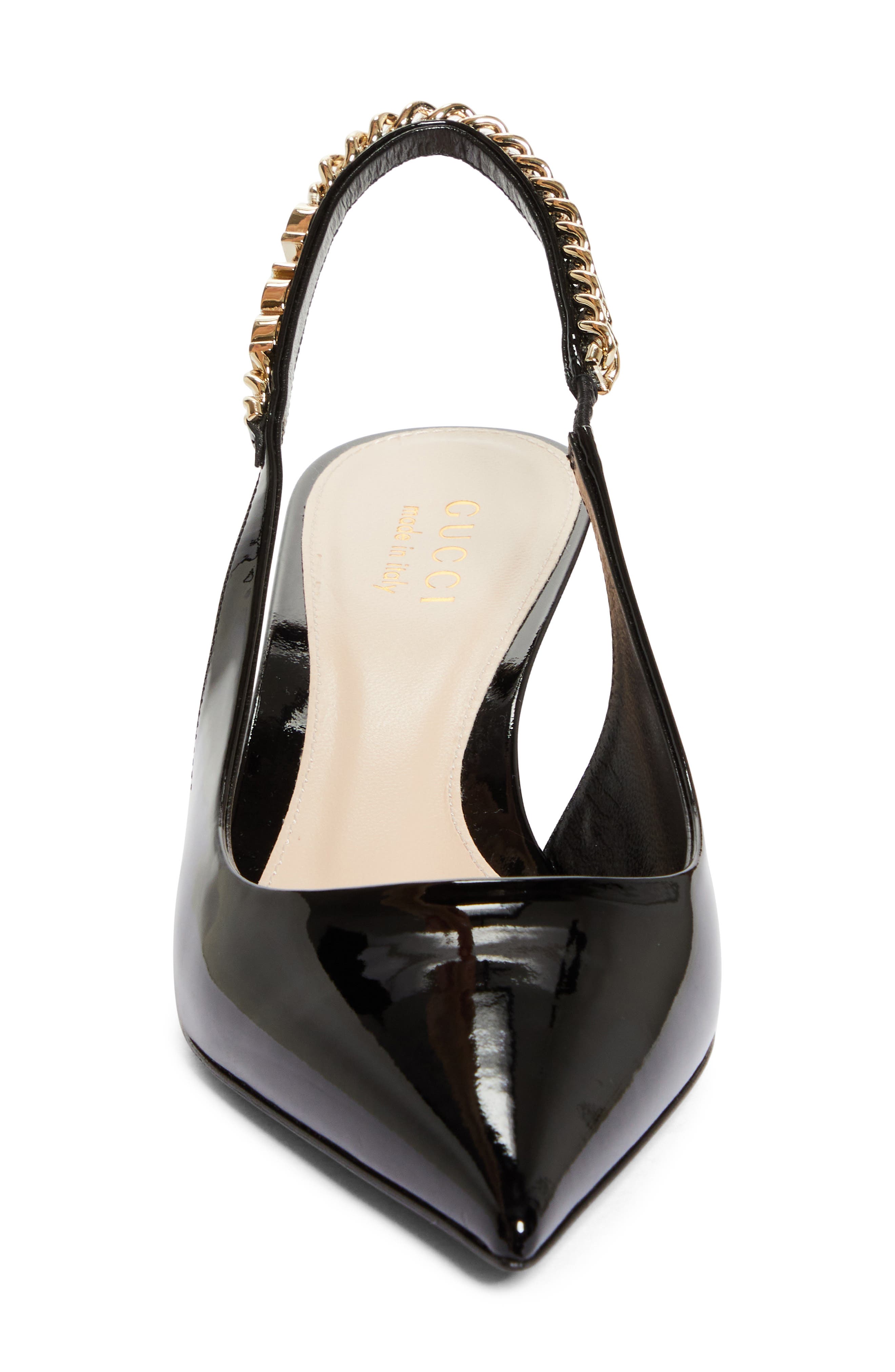 Gucci Signoria Pointed Toe Slingback Pump, Alternate, color, Black