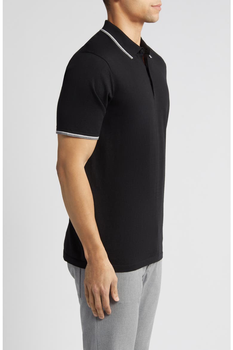 Ross Tipped Polo, Alternate, color, BLACK