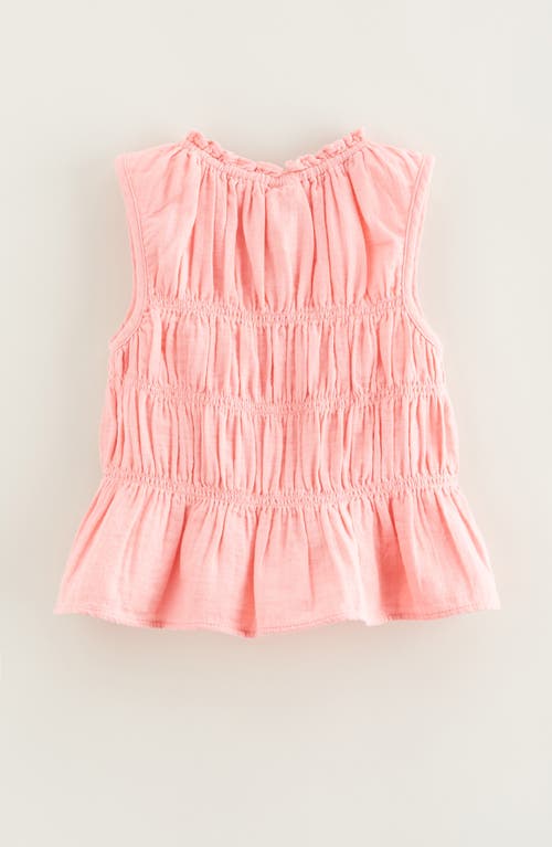 Nordstrom Kids' Smocked Sleeveless Cotton Top In Pink Geranium