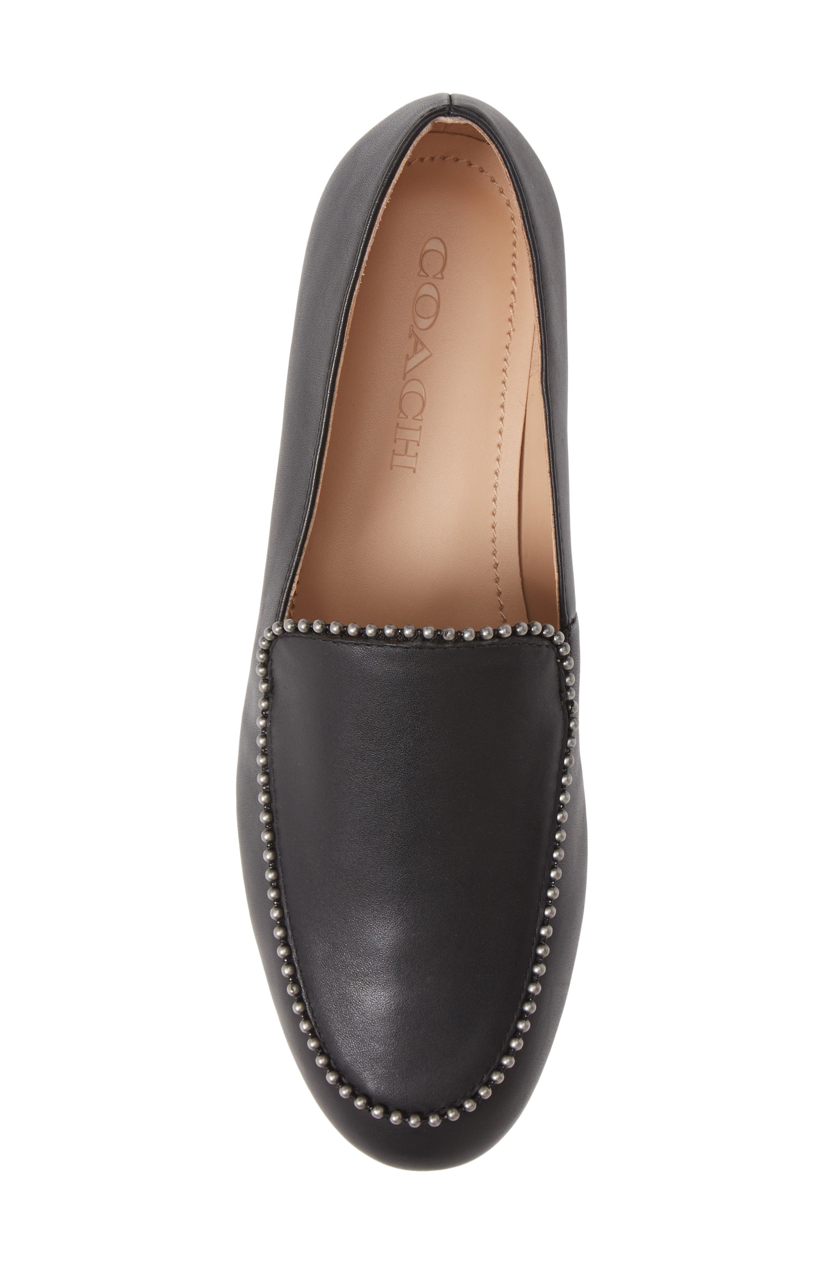 Harper Ball Chain Loafer, Alternate, color, BLACK LEATHER