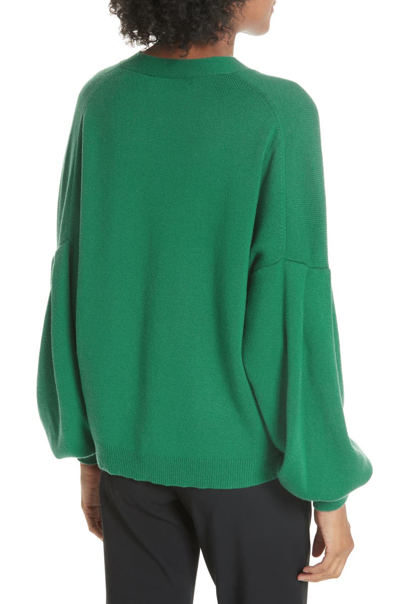 Tibi Pleated Sleeve Cardigan, Alternate, color, 