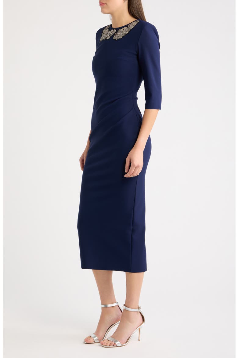 Shire Midi Dress, Alternate, color, BLU NOTTE