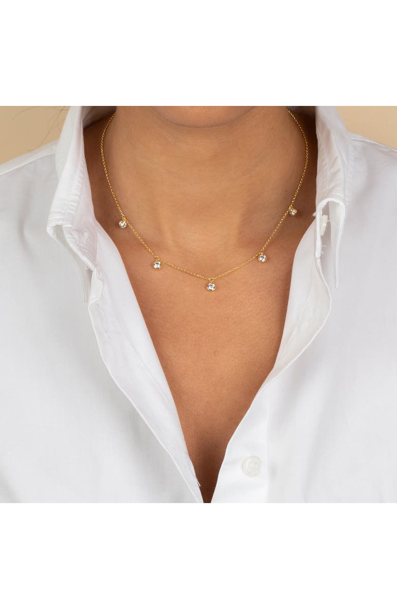 BY ADINA EDEN Mini Multi CZ Bezel Dangling Charm Necklace, Alternate, color,