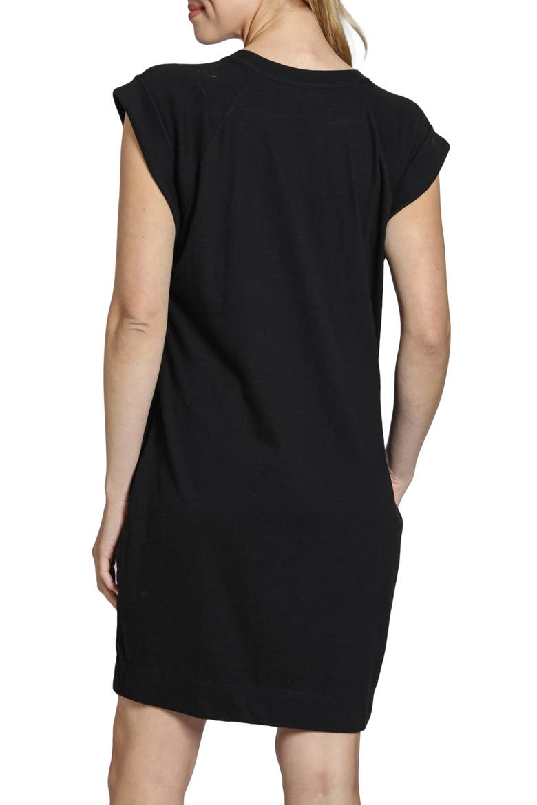 Raglan Cap Sleeve Cotton Shift Dress, Alternate, color, BLACK
