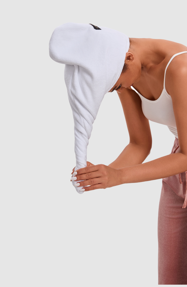 LUCE BEAUTY Silky Satin Pillowcases + Hair Towel Wrap, Alternate, color, White