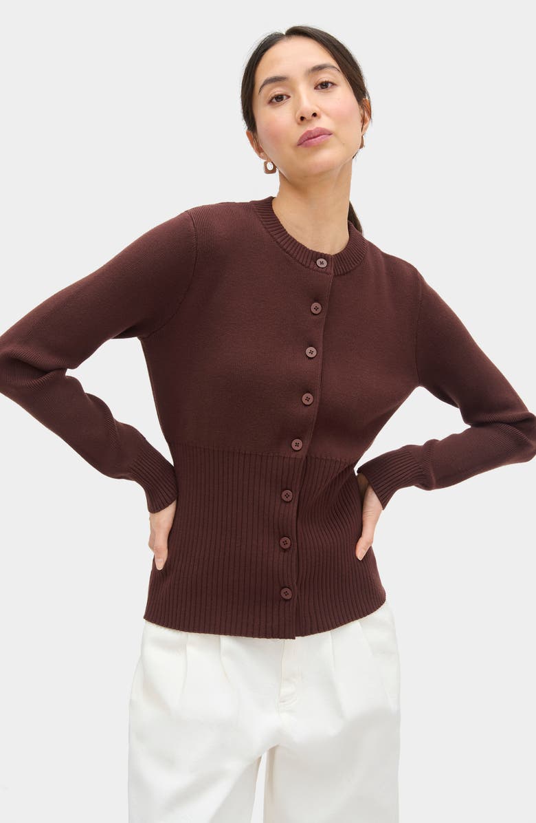 ALIGNE Ruby Cardigan, Alternate, color, Chocolate