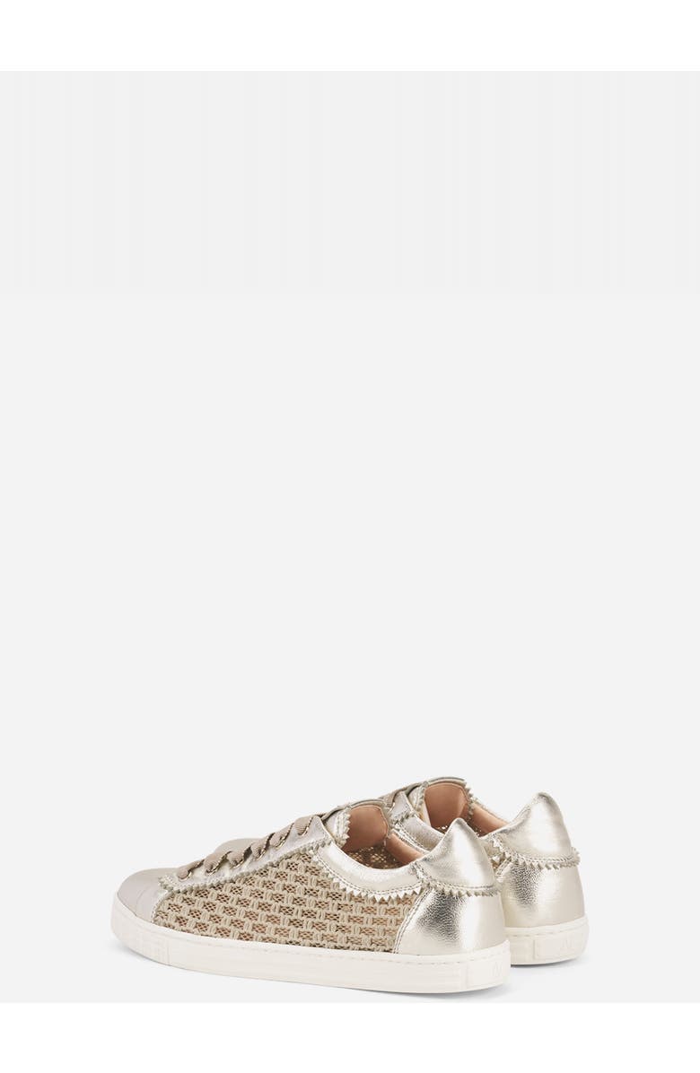 AGL Sade Plots Sneaker with Woven Texture, Alternate, color, Platinum Leather