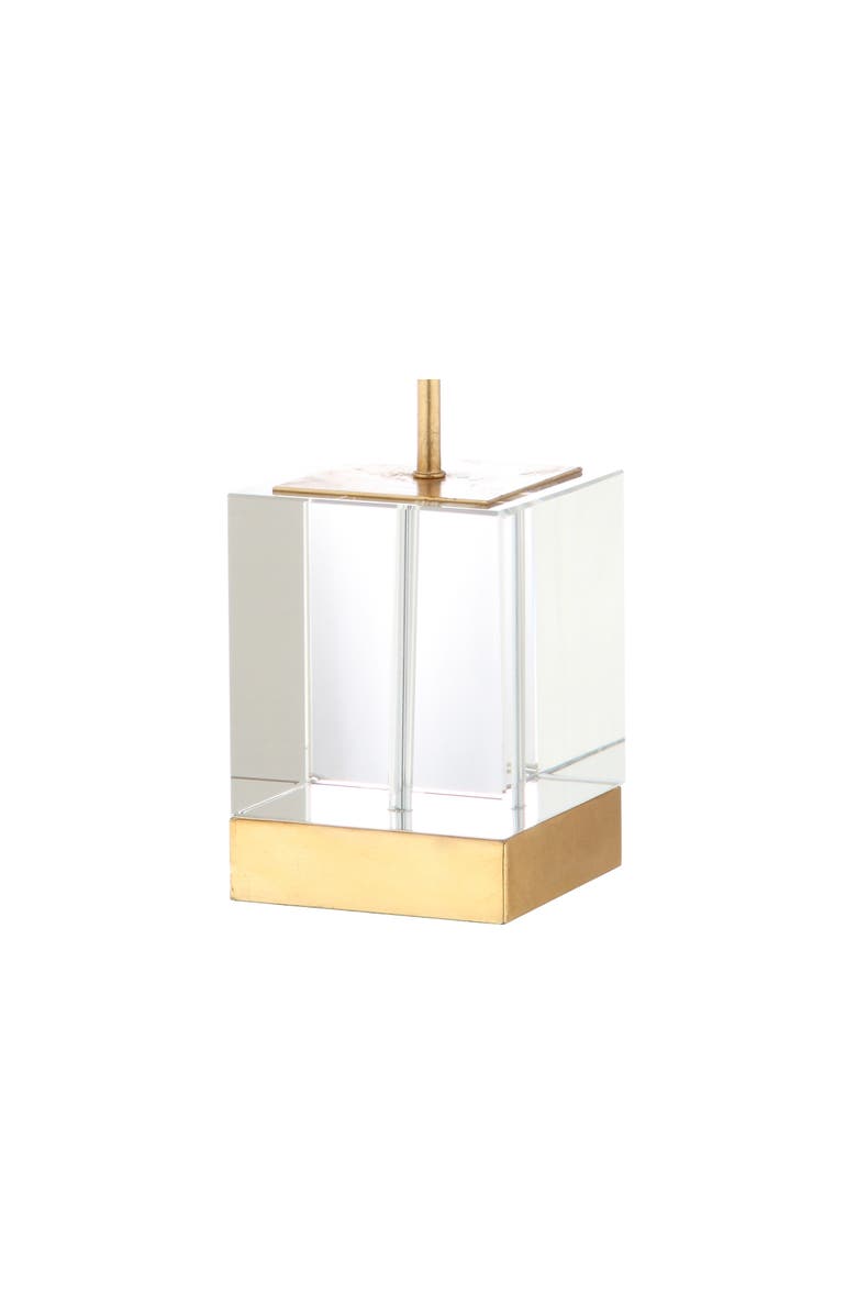 JONATHAN Y Estelle 32" LED Metal/Crystal Table Lamp, Clear/Gold Leaf, Alternate, color, Clear/Gold