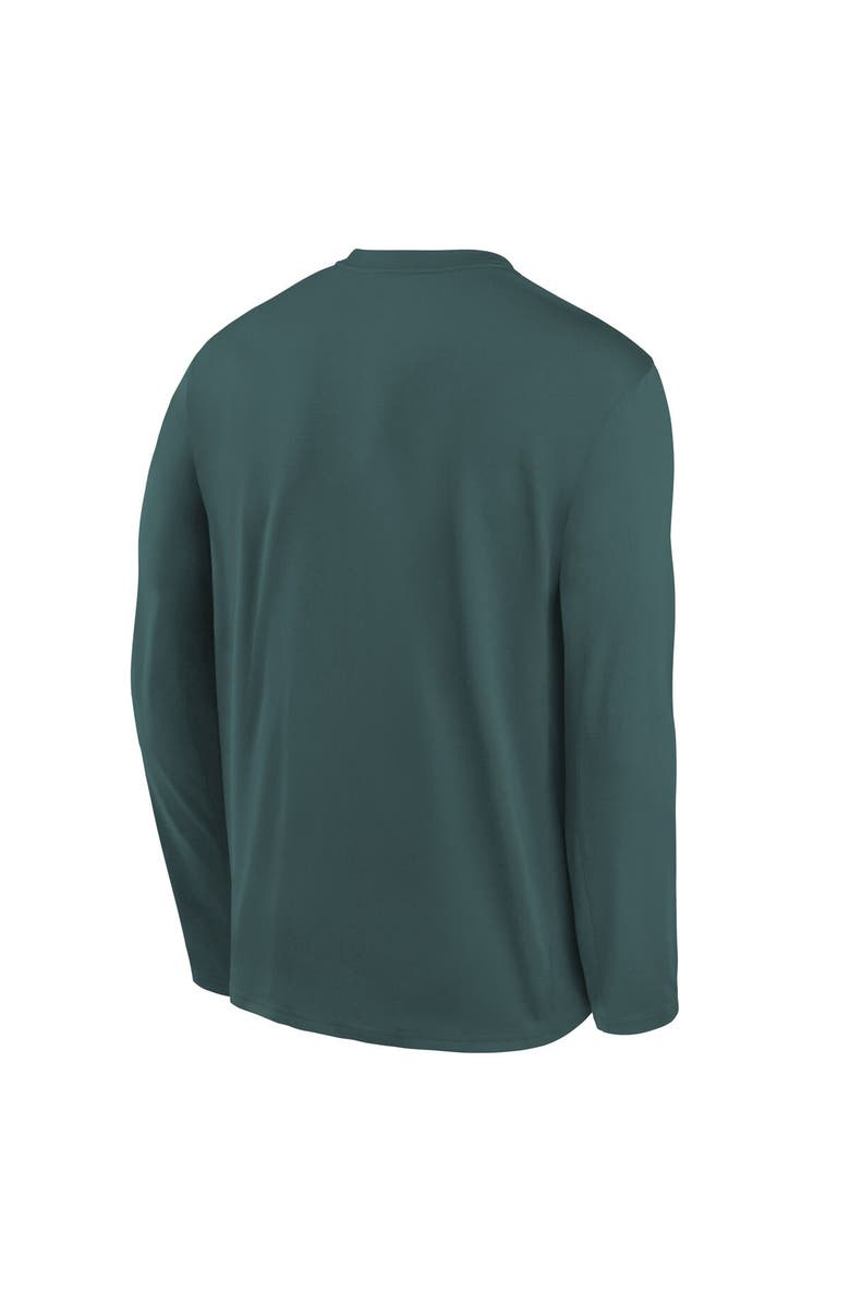 Nike Youth Nike  Midnight Green Philadelphia Eagles Primetime Legend Icon Long Sleeve Performance T-Shirt, Alternate, color, Green