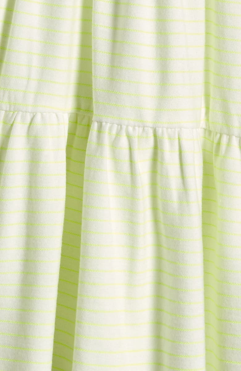 Tucker + Tate Kids' Stripe Tiered Romper, Alternate, color, Yellow Neon- White Stripe