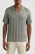 Open Edit Boxy Short Sleeve Polo Sweater