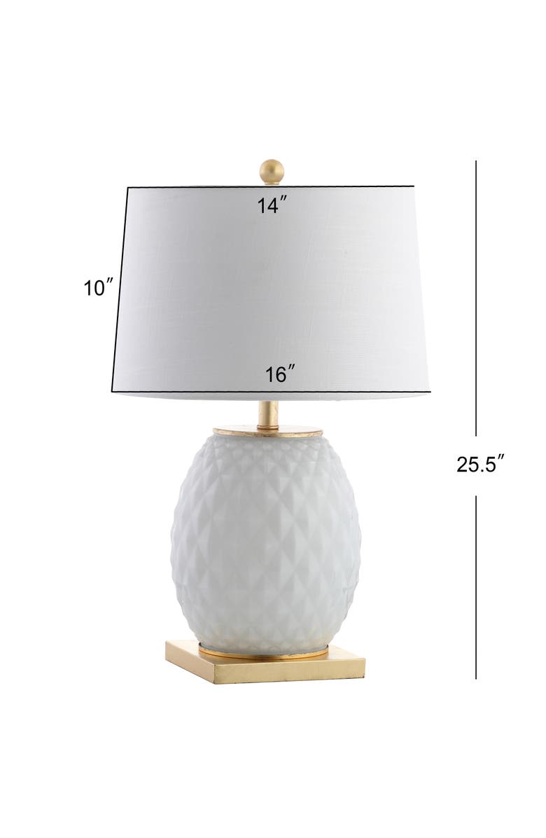 JONATHAN Y Diamond 25.5" LED Glass/Metal Table Lamp, Alternate, color, White/Gold