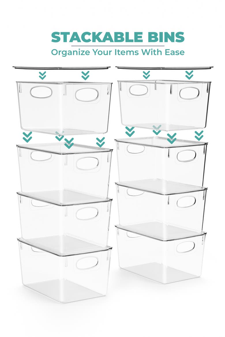 2-Pack Large Toy Organizer Clear Plastic Storage Bins, Alternate, color, CLEAR