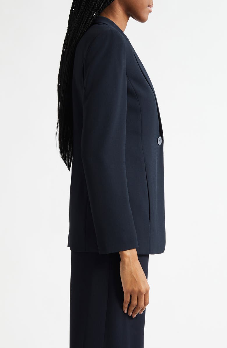 Emporio Armani Textured One-Button Blazer, Alternate, color, Navy Blue