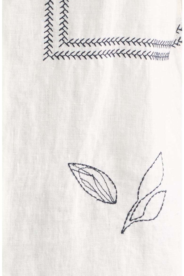 Didcot Grid Flower Linen Camp Shirt, Alternate, color, ECRU / NAVY