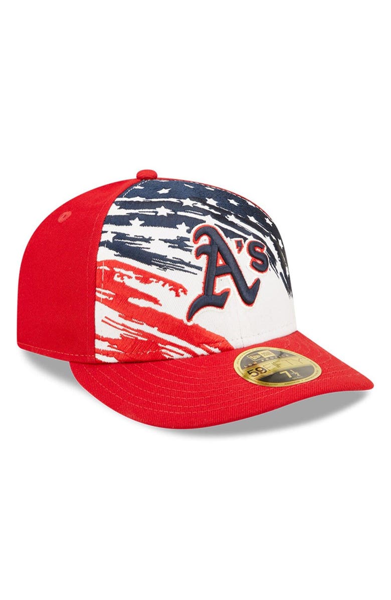 New Era Men's New Era Red Oakland Athletics 2022 4th of July Low Profile 59FIFTY Fitted Hat, Alternate, color, Red