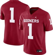 Jordan Brand Men's Jordan Brand #1 Crimson Oklahoma Sooners Game Jersey