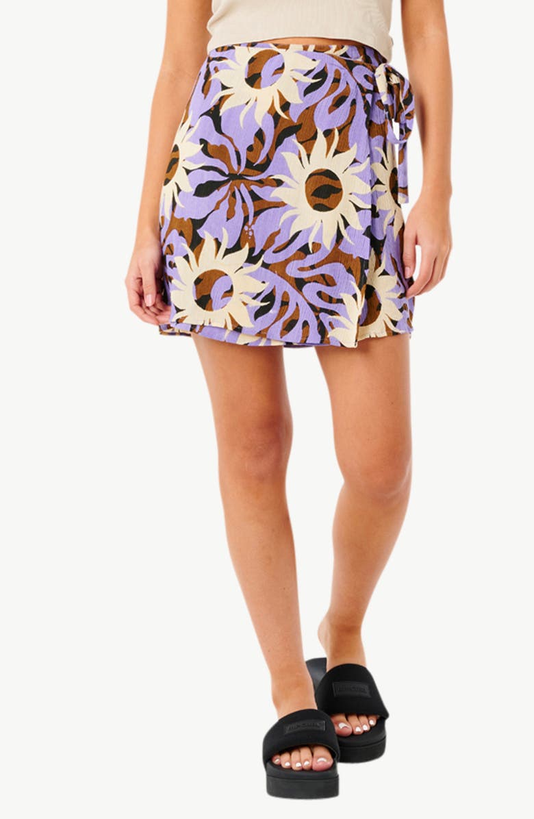 Rip Curl Sun Drenched Wrap Skirt, Main, color, Purple